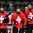 GRAND FORKS, NORTH DAKOTA - APRIL 21: Switzerland's Nico Hischier #13, Dominik Volejnicek #11 and Tobias Greisser #20 were named the Top Three Players for their team following a 9-1 quarterfinal round loss to Canada at the 2016 IIHF Ice Hockey U18 World Championship. (Photo by Minas Panagiotakis/HHOF-IIHF Images)

